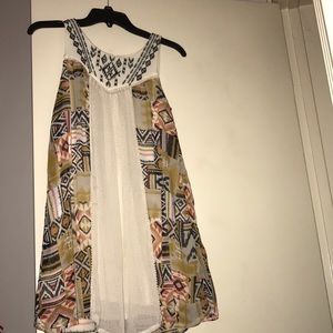 Tan Aztec Print Dress